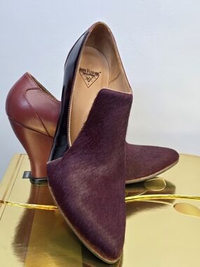 John Fluevog Elegant Conversations Kendra Burgundy  Heels Size 8